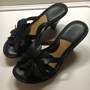 Born Leather strappy sandals with Flower